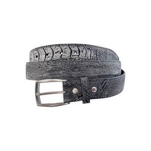 Ostrich Leg Suede i 35 mm bredde. Fra Sør - Afrika,Luxury belts menGrey