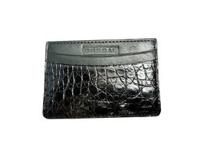 Credit card holder - ekte Caiman krokodilleskinn fra Argentina,Wallets menBlack
