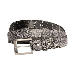 Ostrich Leg two - coloured handpainted,Luxury belts menSort / hvit