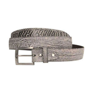 Ostrich Leg two - coloured handpainted,Luxury belts menGrå / hvit