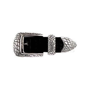 BREDAL/Deegan Silver Gator 35 mm,Silver buckles men38 mm