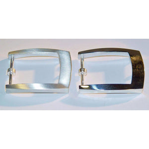 City - Silver buckle 35 mm, Silver buckles men Glossy
