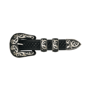 Vogt 925 Silver Sterling 1 inch,Silver buckles menBlack River