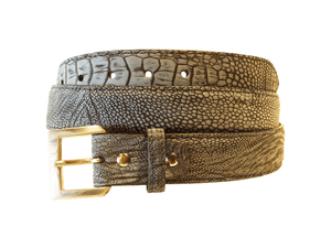 Ostrich Leg Suede i 35 mm bredde. Fra Sør - Afrika,Luxury belts menDenim