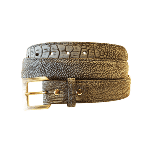 Ostrich Leg Suede i 35 mm bredde. Fra Sør - Afrika,Luxury belts menDenim