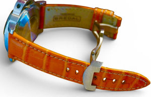 Orange watch strap for Panerai