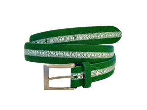 Green Stingray 35 mm bredde. Fra Indonesia, Unisex Luxury belts 