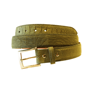 Ostrich Leg Suede i 35 mm bredde. Fra Sør - Afrika,Luxury belts menOlive