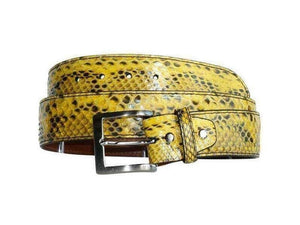 Indonesian Python belte 38 mm (Reticulated Python),Luxury belts ladyYellow