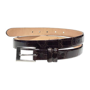 Crescent Alligator slims 25 mm,Luxury belts womensGlossy Brown