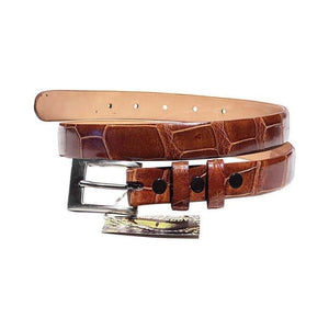 Crescent Alligator slims 25 mm,Luxury belts womensGlossy Cognac