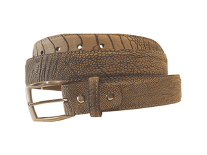 Ostrich Leg Suede i 35 mm bredde. Fra Sør - Afrika,Luxury belts men Tan