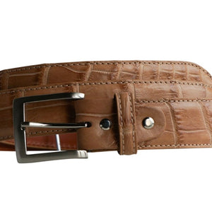 BREDAL Bespoke Matte Wild Alligator 38 mm, luxury men's belts, beige
