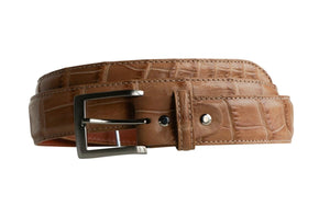 BREDAL Bespoke Matte Wild Alligator 38 mm, luxury men's belts, beige