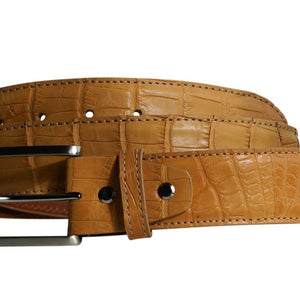 BREDAL Bespoke Matte Wild Alligator 38 mm, luxury men's belts, light yellow