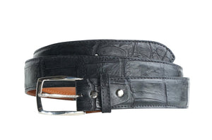 BREDAL Bespoke Matte Wild Alligator 38 mm, Luxury belts for men Black