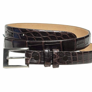 Crescent Alligator slims 25 mm,Luxury belts womens Matte Brown