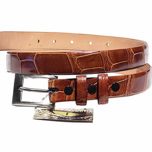Crescent Alligator slims 25 mm,Luxury belts womens Matte Black