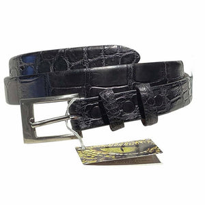 Crescent Alligator slims 25 mm,Luxury belts womens Matte Black