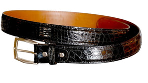 Glossy Caiman Crocodile 35 mm - et sjeldent flott krokodillebelte.,Luxury belts menBlack