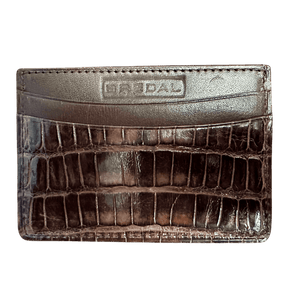 Credit card holder - ekte Caiman krokodilleskinn fra Argentina,Wallets menBlack