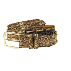Crocodile Hornback Antique Grey skinnbelte til mann