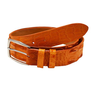 Crocodile Hornback. 38 mm. Men,Luxury belts men Orange