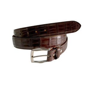 Matte Crocodile skinnsbelte i 35 mm bredde.,Luxury belts men Brown