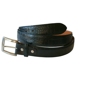 Matte Crocodile skinnsbelte i 35 mm bredde.,Luxury belts men Black
