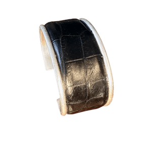 Matte Black Crocodile cuff