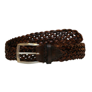 Flettebelte - norsk okseskinn. 35 mm. Håndflettet i Norge.,Luxury belts brown
