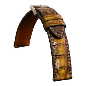 Honey Amber Patina Alligator strap