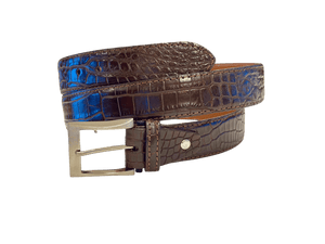 Matte Crocodile skinnsbelte i 35 mm bredde.,Luxury belts men Brown