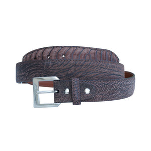 Ostrich Leg Suede i 35 mm bredde. Fra Sør - Afrika, Luxury belts men Brown