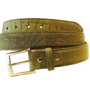 Ostrich Leg Suede i 35 mm bredde. Fra Sør - Afrika,Luxury belts men Olive