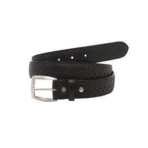 Indonesian Python skinnbelte 38 mm (Reticulated Python), Luxury belts. Black