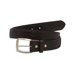 Indonesian Python belte 38 mm (Reticulated Python), Luxury belts Brown