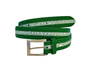 Green Stingray 35 mm bredde. Fra Indonesia, Unisex Luxury belts 