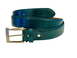 Teju Lizard - liten øgle fra Bolivia og Argentina,Luxury belts men Forest green