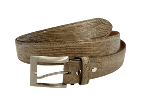 Teju Lizard - liten øgle fra Bolivia og Argentina,Luxury belts men Taupe