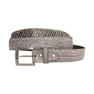 Ostrich Leg two - coloured handpainted,Luxury belts men Grå / hvit