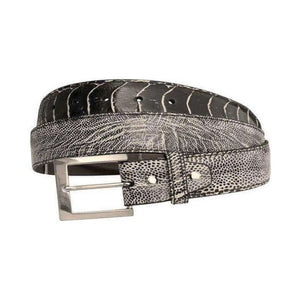 Ostrich Leg two - coloured handpainted,Luxury belts men Sort / hvit