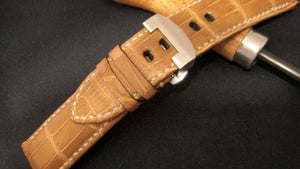 BREDAL Watch straps men Wild Alligator Watch Straps. Men. Light honey