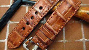 BREDAL Watch straps men Wild Alligator Watch Straps. Men. Cognac.Burnished
