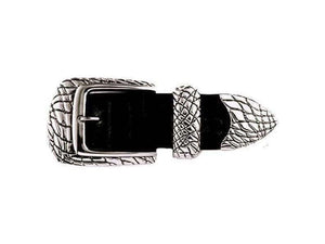 BREDAL/Deegan Silver Gator 35 mm,Silver buckles men38 mm