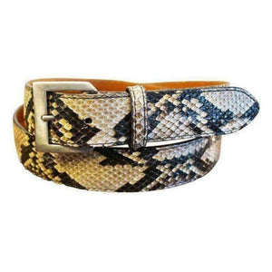 Indonesian Python belte 38 mm (Reticulated Python),Luxury belts Brownish White