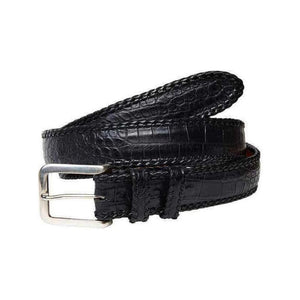 Crocodile Whipstitch. 38 mm. Men,Luxury belts menBlack