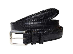 BREDAL Luxury belts men Black / 32/81 Crocodile Whipstitch. 38 mm. Men