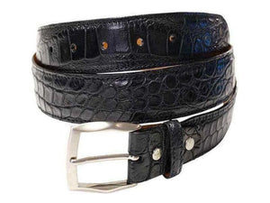 Matte Crocodile skinnsbelte i 35 mm bredde.,Luxury belts menBlack