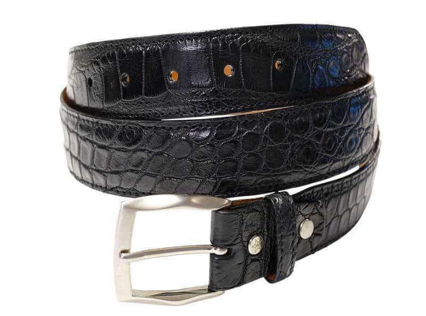 BREDAL Luxury belts men Black Matte  Crocodile 35 mm